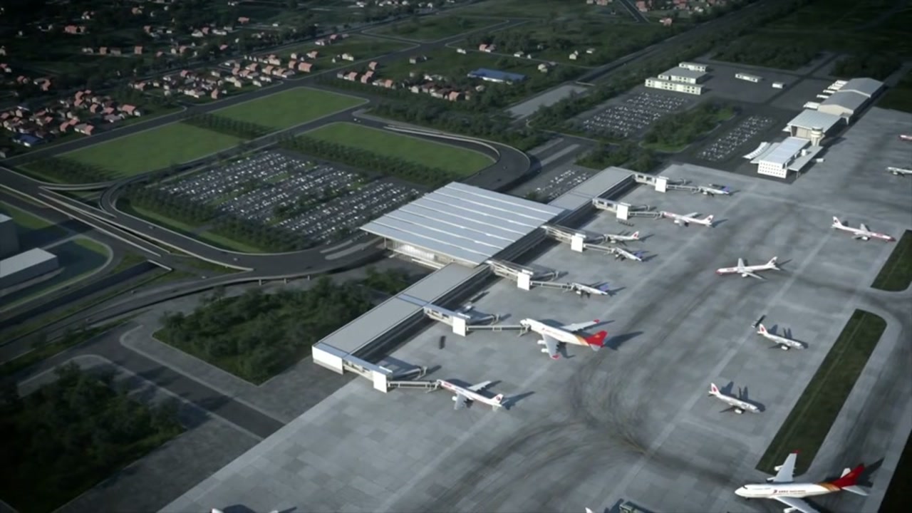 三维动画·航空港机场飞机起飞